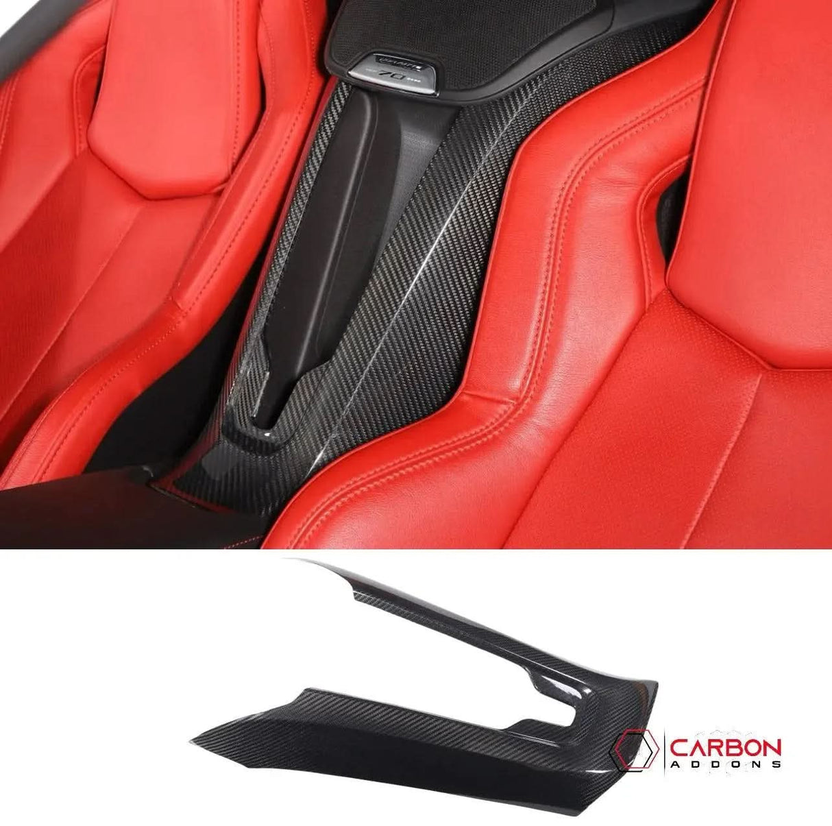 C8 Corvette Real Carbon Fiber Waterfall Panel Trim Cover | Interior Overlay (2020–2026)