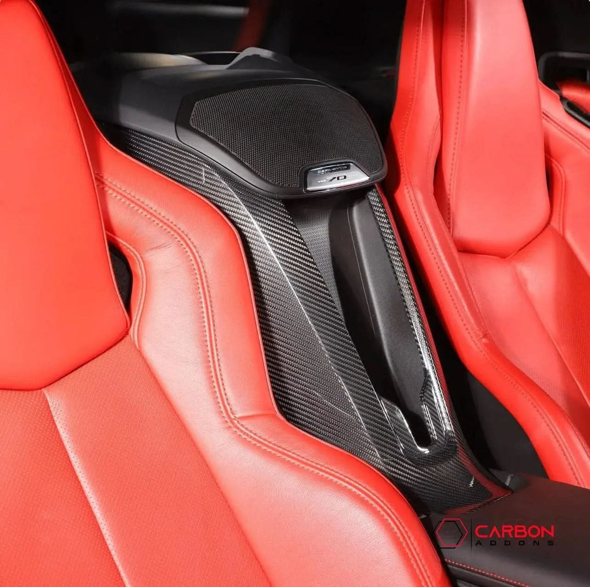 C8 Corvette Real Carbon Fiber Waterfall Panel Trim Cover | Interior Overlay (2020–2026)