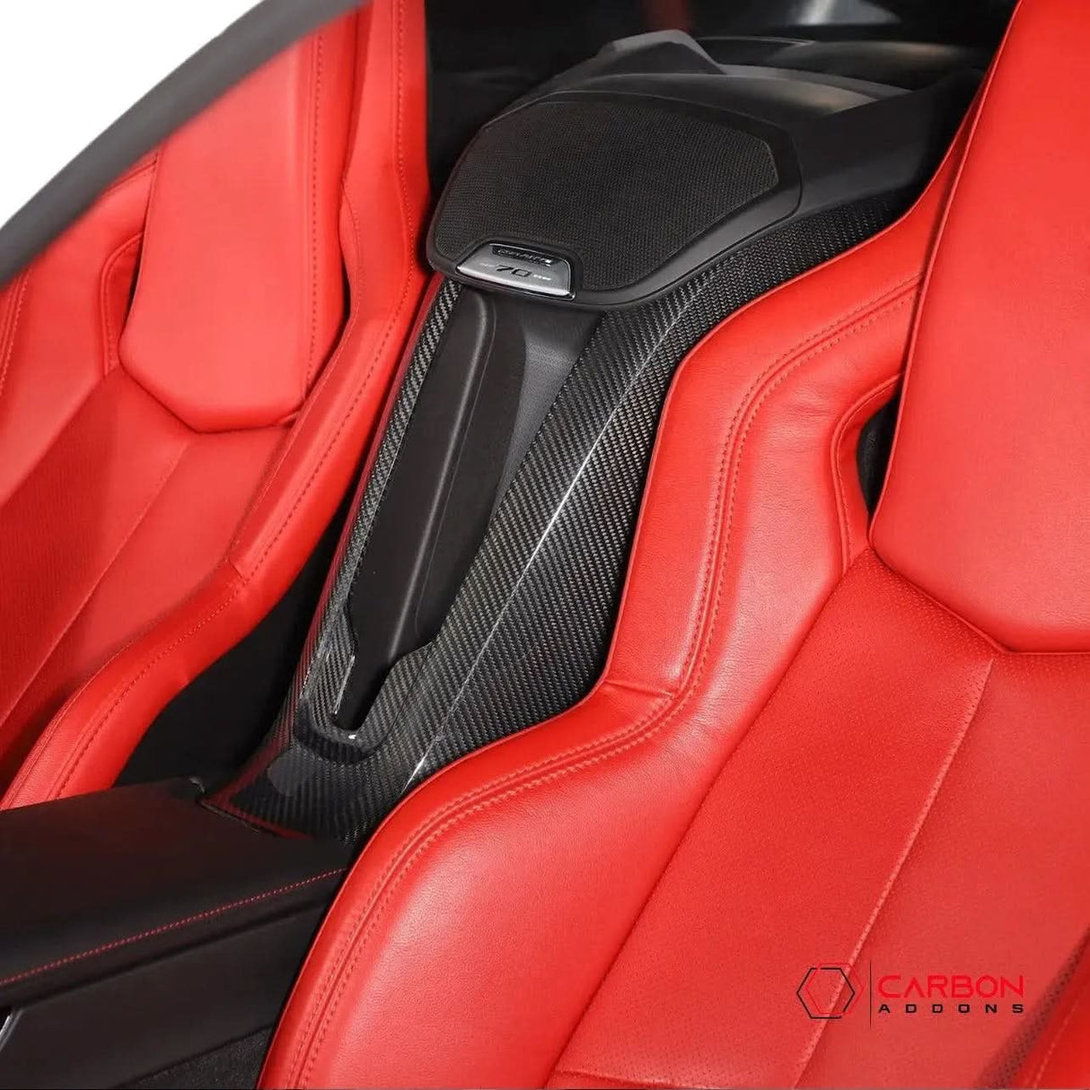 C8 Corvette Real Carbon Fiber Waterfall Panel Trim Cover | Interior Overlay (2020–2026)