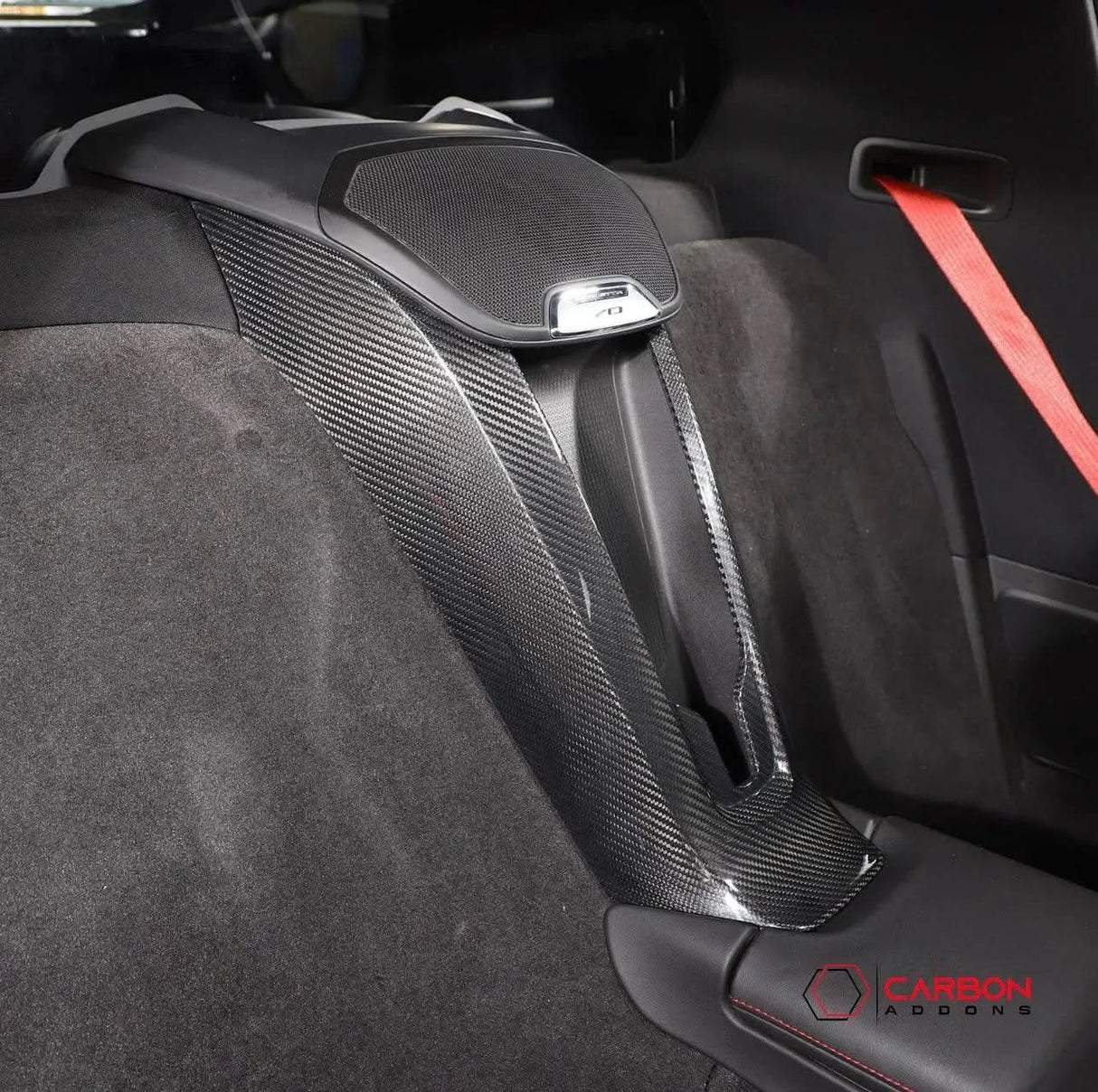 C8 Corvette Real Carbon Fiber Waterfall Panel Trim Cover | Interior Overlay (2020–2026)