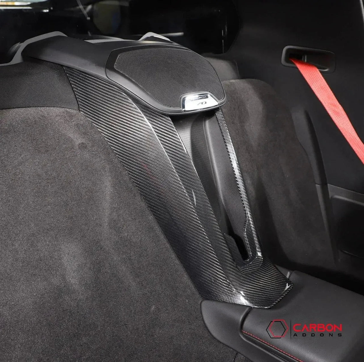 C8 Corvette Real Carbon Fiber Waterfall Panel Trim Cover | Interior Overlay (2020–2026)