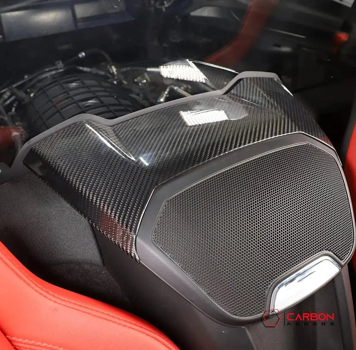C8 Corvette Real Carbon Fiber Waterfall Speaker Upper Trim Cover | Interior Upgrade (2020–2026)