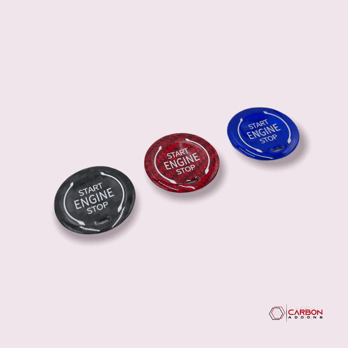 C8 Corvette Real Carbon Fiber Engine Start/Stop Button Cover | Black, Red & Blue (2020–2026)