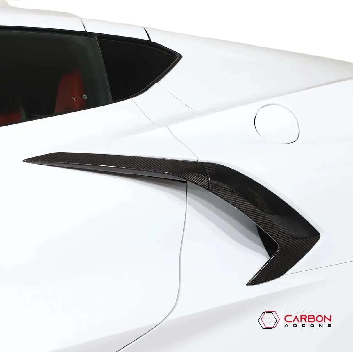 C8 Corvette Exterior Side Scoop Boomerang Trim Carbon Fiber Cover Set