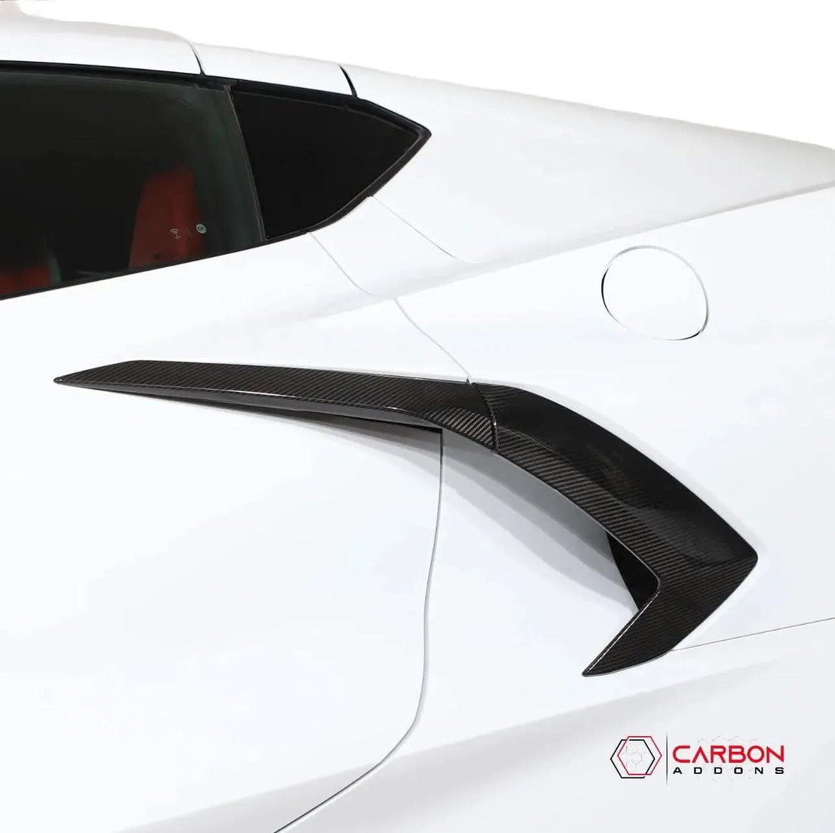 C8 Corvette Stingray Carbon Fiber Side Scoop Boomerang Trim Covers (4-Piece Set) | Exterior Upgrade (2020–2026)