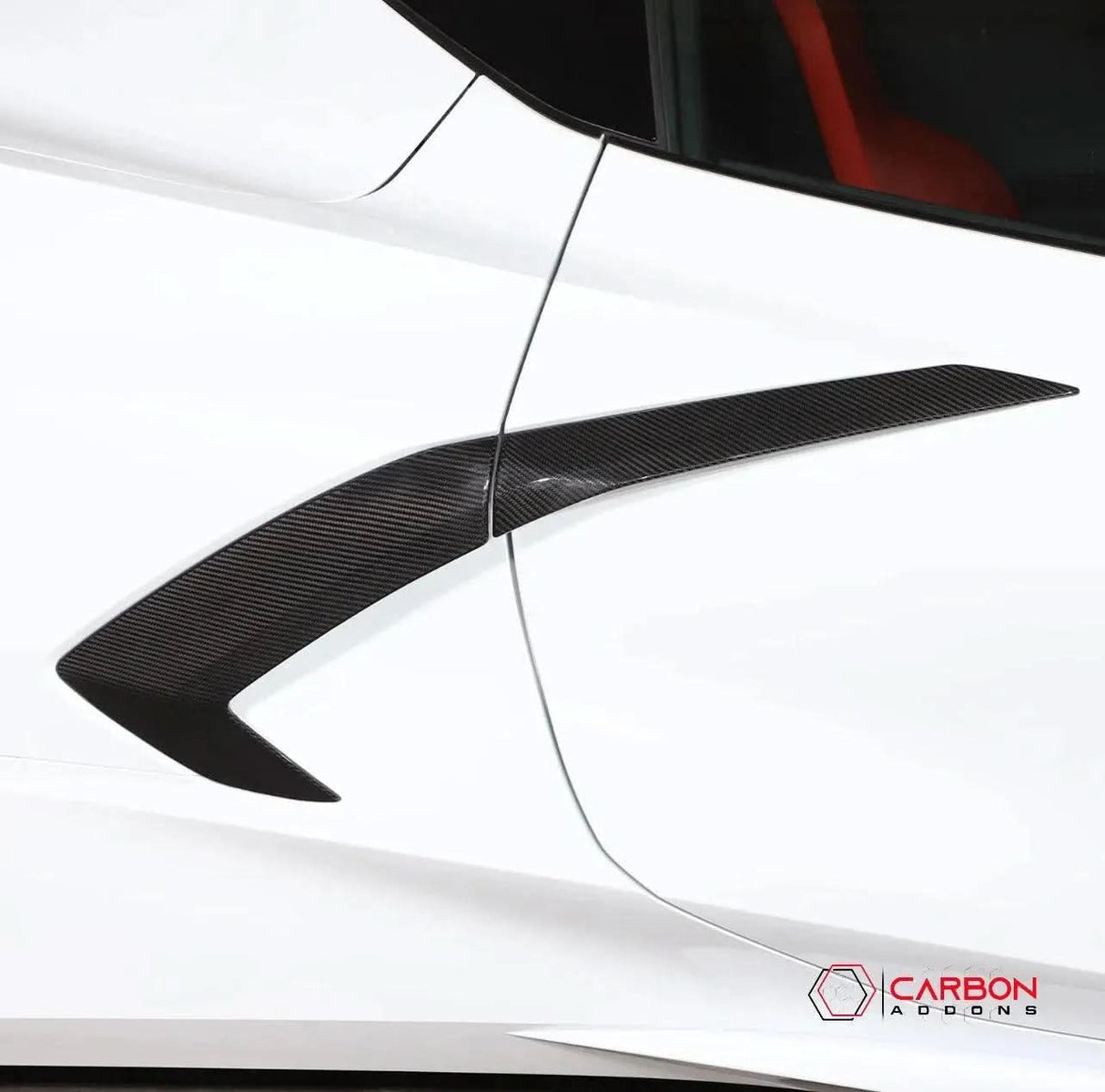 C8 Corvette Stingray Carbon Fiber Side Scoop Boomerang Trim Covers (4-Piece Set) | Exterior Upgrade (2020–2026)