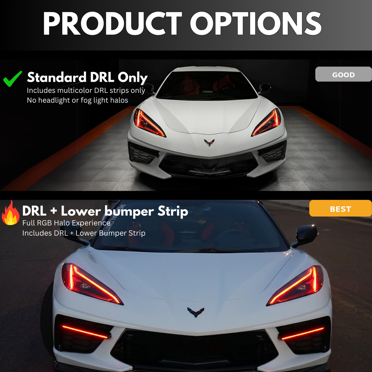 Chevrolet Corvette C8 RGBW+A DRL Boards (2020-2026)