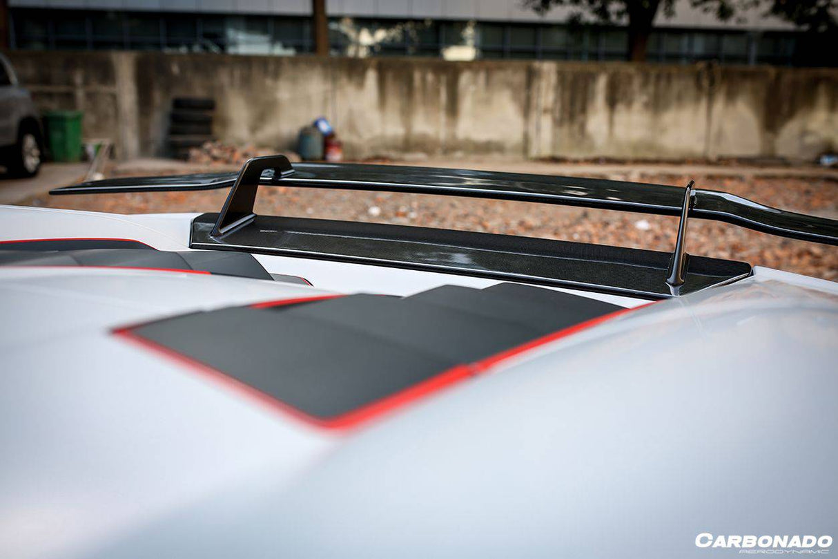 2015-2025 Lamborghini Huracan LP610 LP580 Evo Tecnica VRS-II Style Carbon Fiber Trunk Spoiler with Base