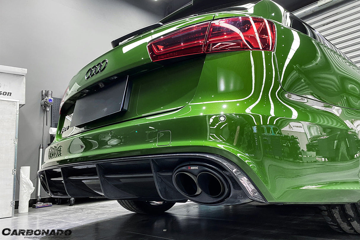 2013-2018 Audi RS6 Avant MN Style Carbon Fiber Rear Cap Splliter