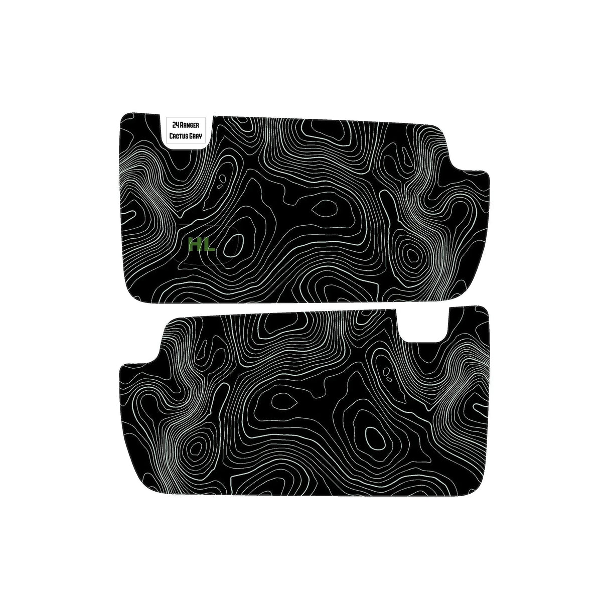 Topographic Interior Sun Visor Overlays - 2024+ Ranger Raptor (with Homelink)