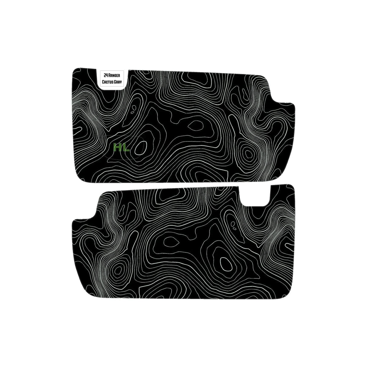 Topographic Interior Sun Visor Overlays - 2024+ Ranger Raptor (with Homelink)
