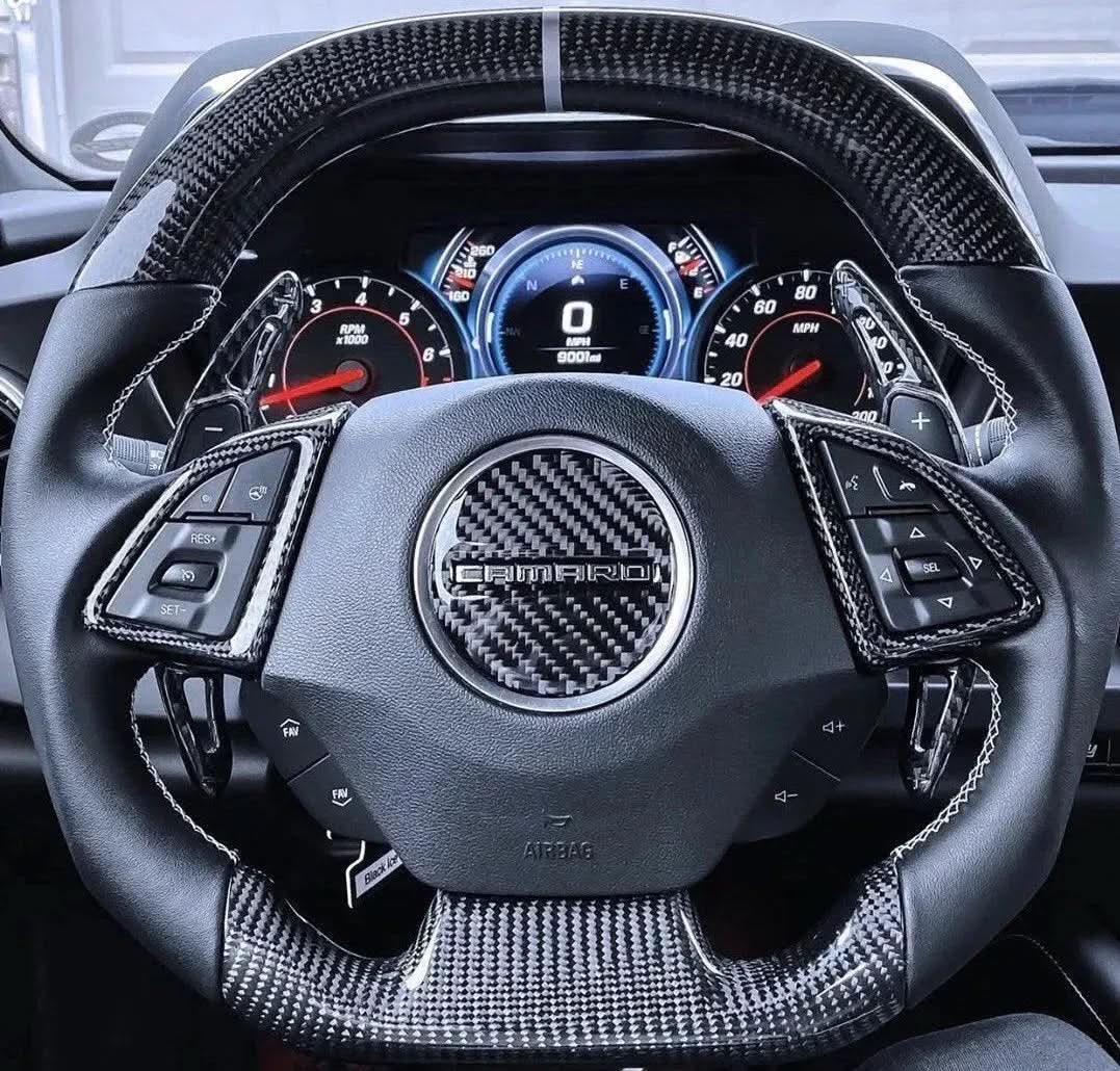Camaro 2016-2024 Carbon Fiber Steering Wheel Airbag Center Overlay