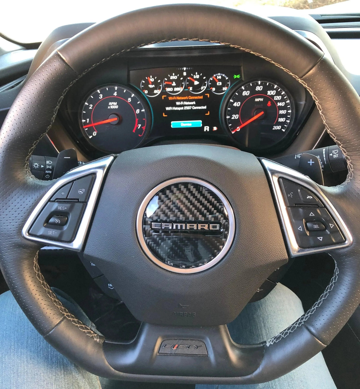Camaro 2016-2024 Carbon Fiber Steering Wheel Airbag Center Overlay