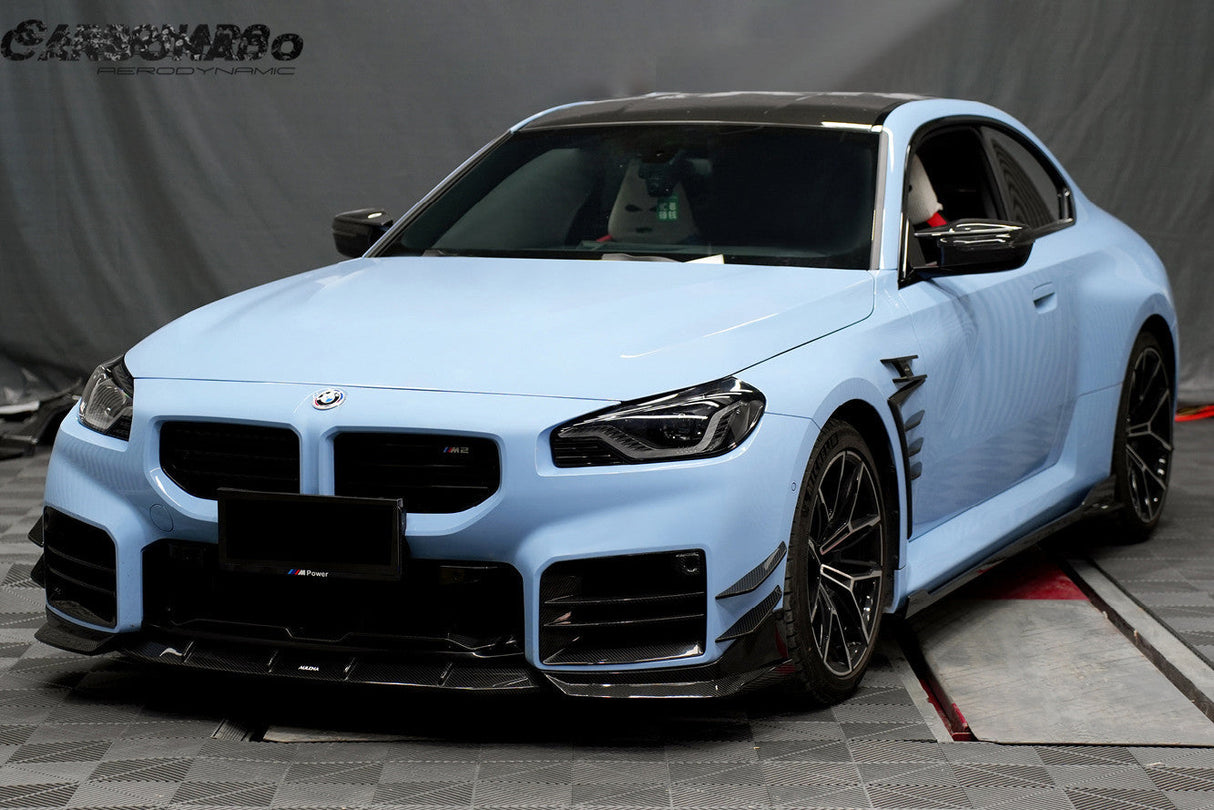 2021-UP BMW M2 G87 AD Style Dry Carbon Fiber Front Bumper Air Inlet Trim