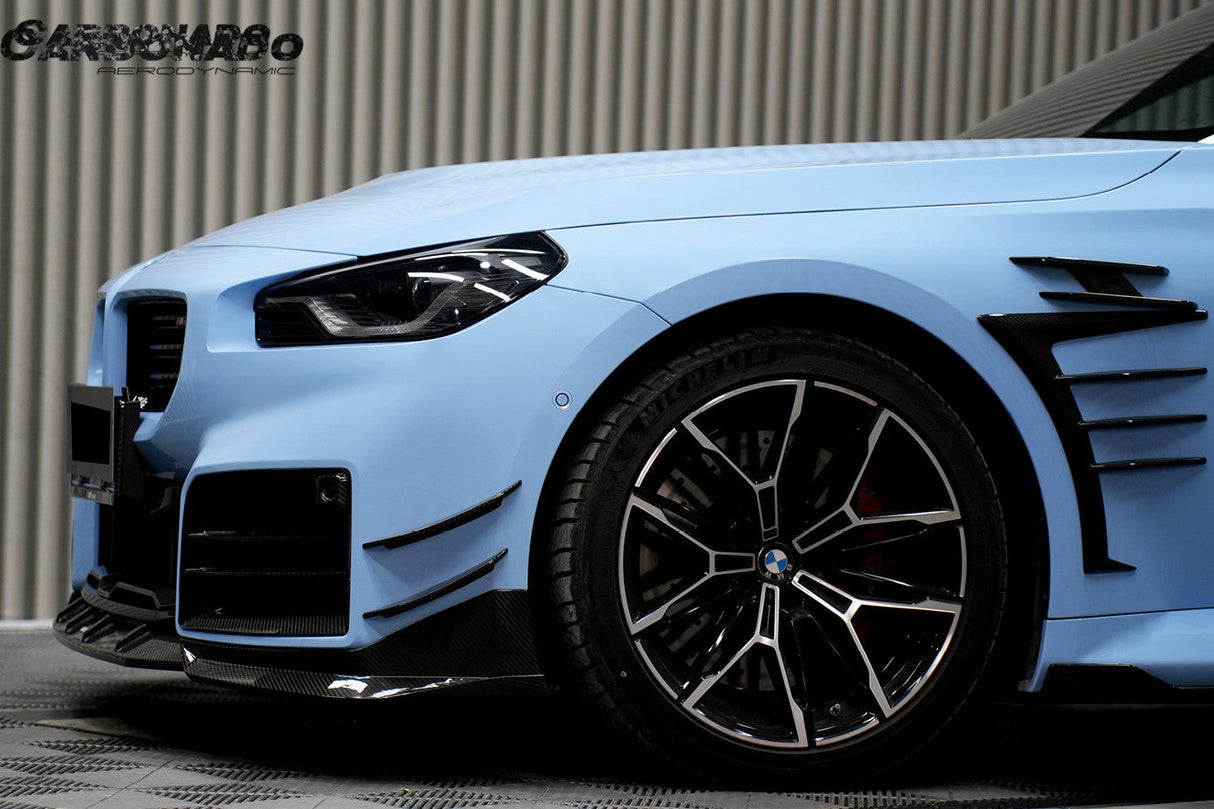 2021-UP BMW M2 G87 AD Style Dry Carbon Fiber Front Bumper Air Inlet Trim