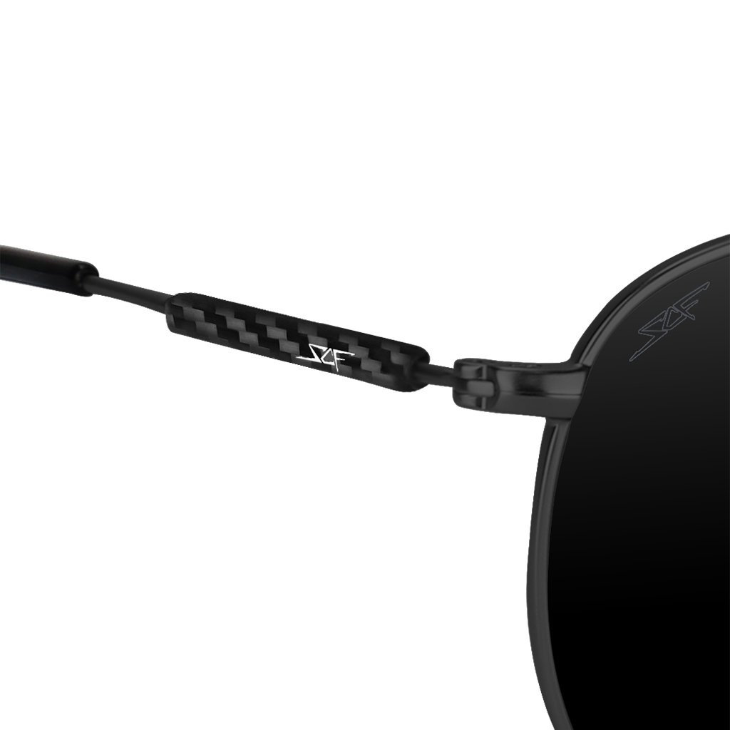 ●CAPTAIN● Carbon Fiber Sunglasses (Polarized Lens | Carbon Fiber Temples | Black)