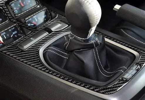Carbon Fiber Center Console Overlay for Chevrolet Camaro 2010-2015