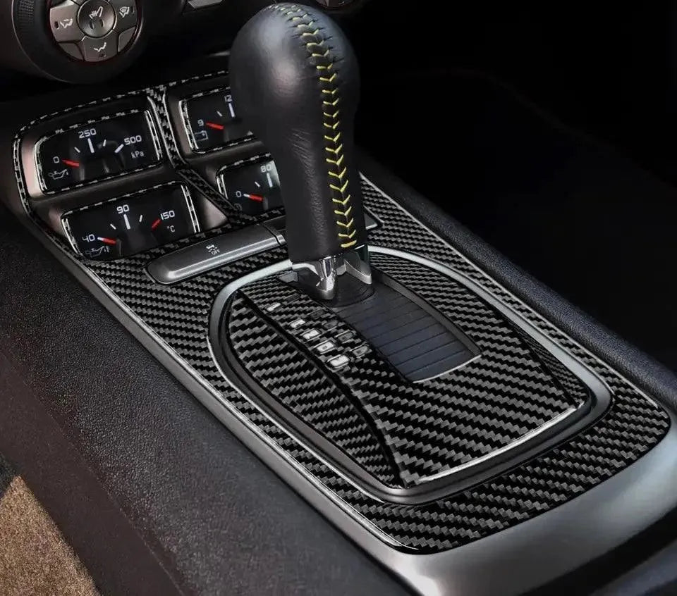 Carbon Fiber Center Console Overlay for Chevrolet Camaro 2010-2015