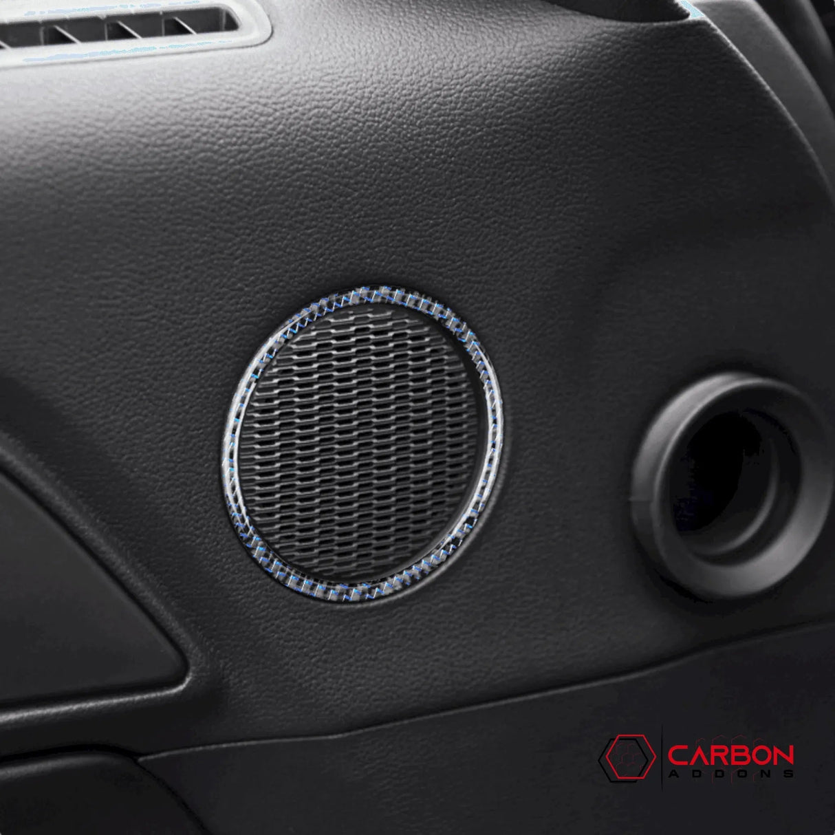 Carbon Fiber Door Speaker Trim Overlay for Mustang 2015-2023