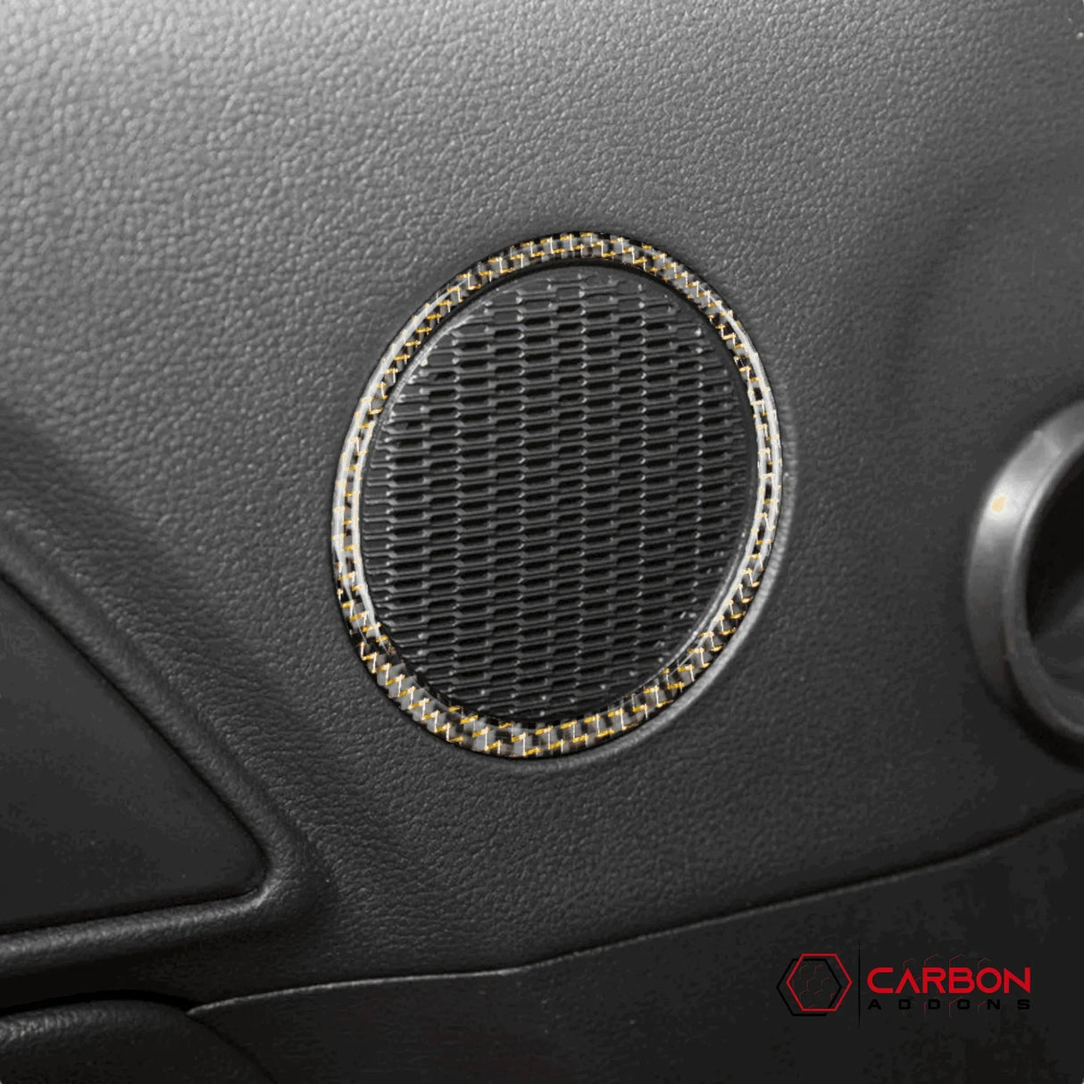 Carbon Fiber Door Speaker Trim Overlay for Mustang 2015-2023