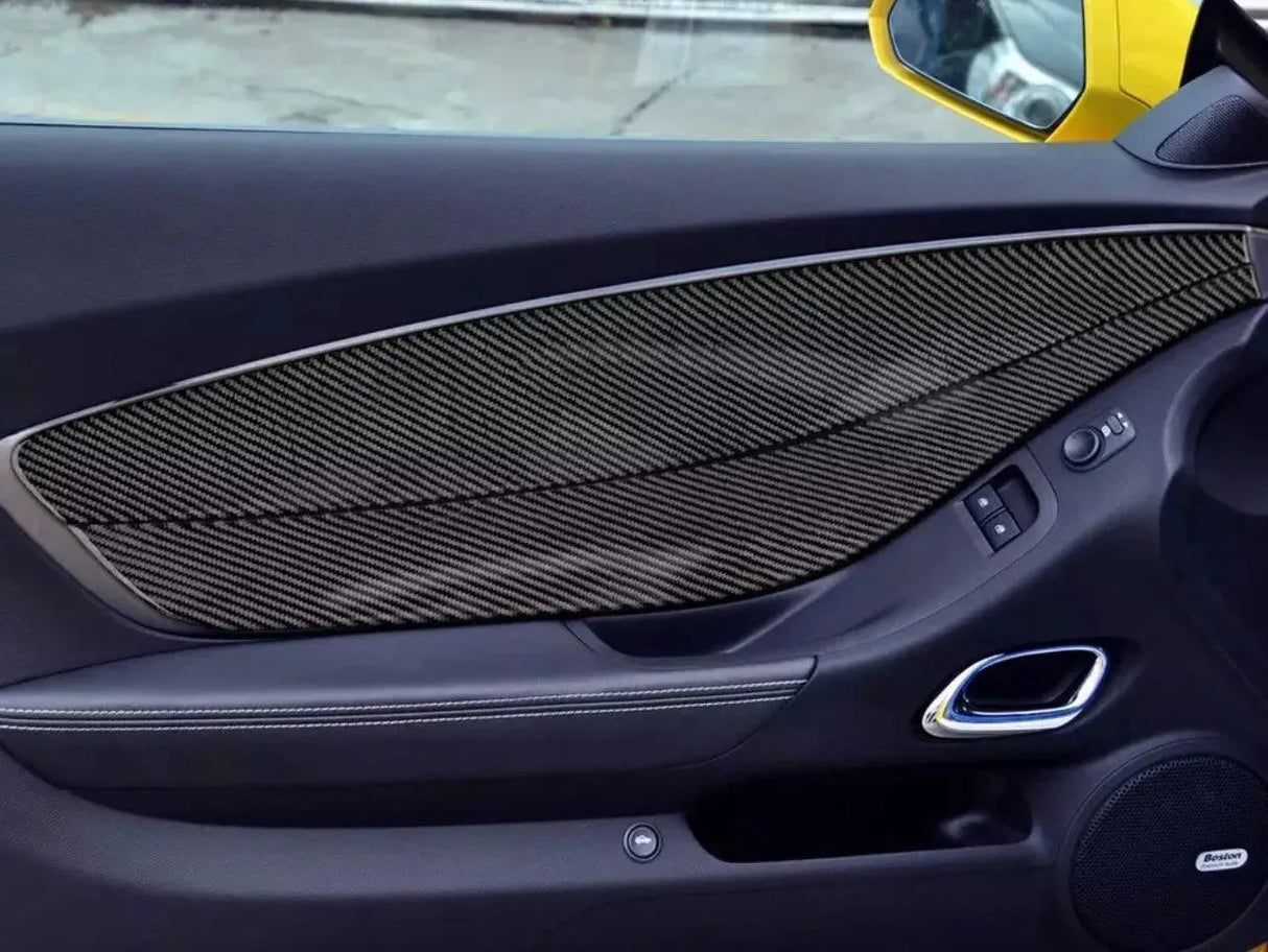 Carbon Fiber Door Trim Overlay for 2010-2015 Chevy Camaro