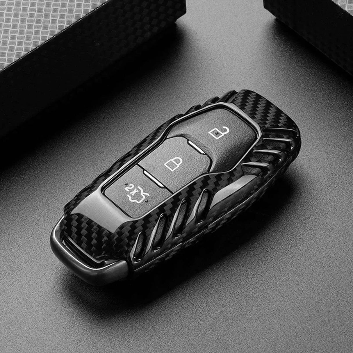 Carbon Fiber Key Fob Cover for 2015-2017 Mustang