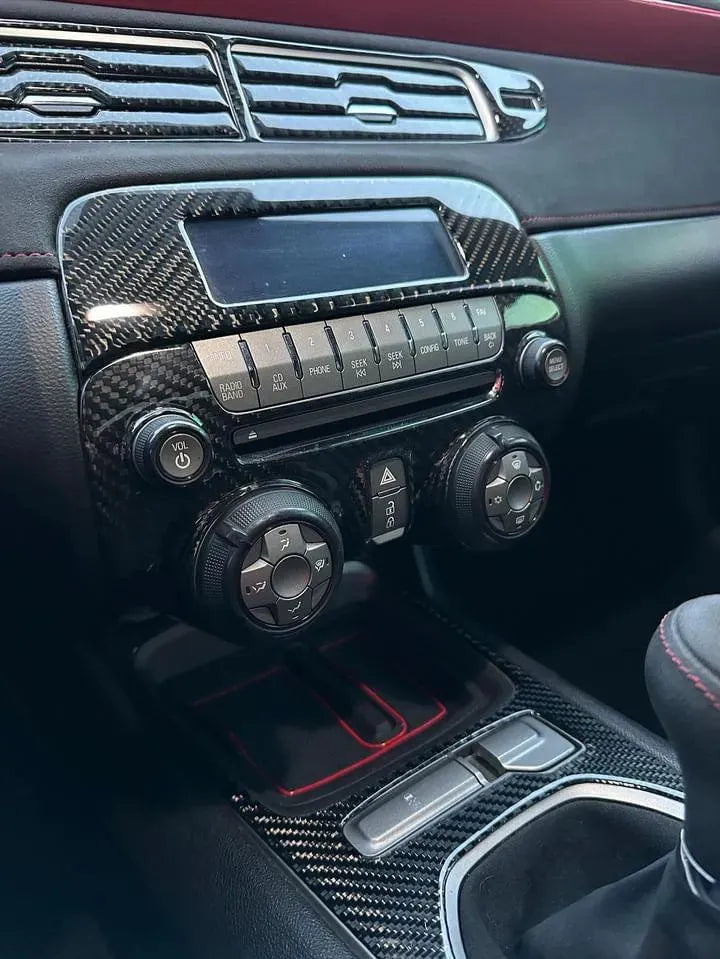 Carbon Fiber Multimedia Radio Trim Cover for 2010-2015 Chevy Camaro