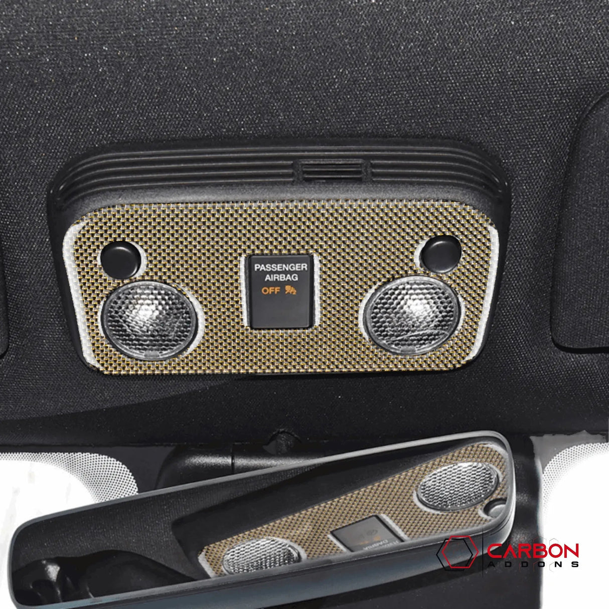 Carbon Fiber Overhead Dome Light Trim Overlay for Mustang 2015-2023