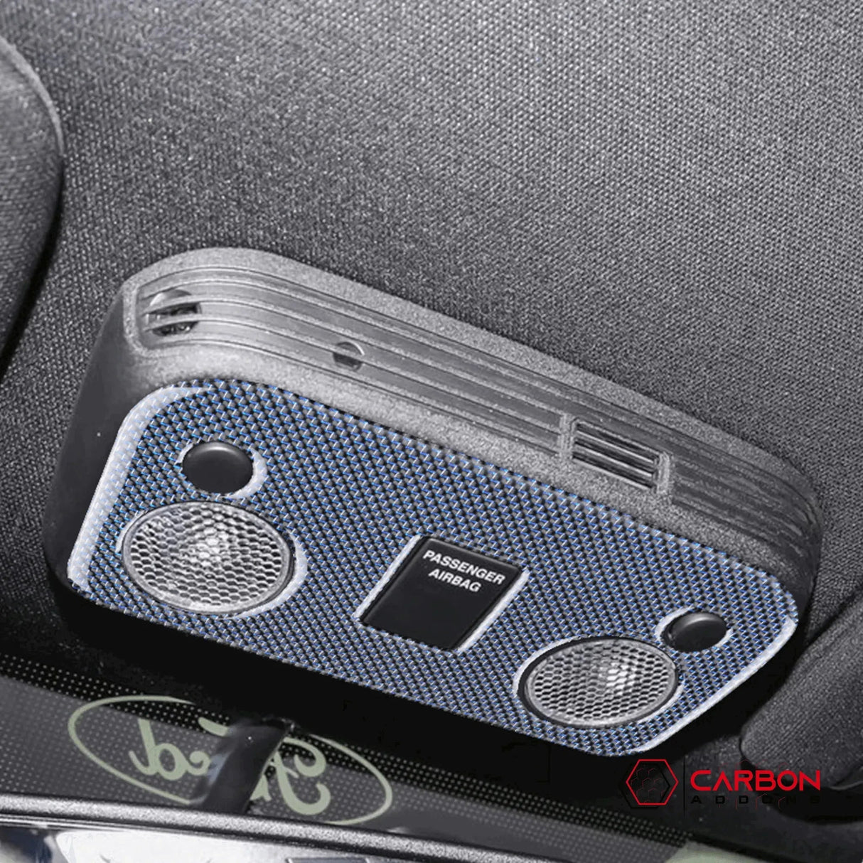 Carbon Fiber Overhead Dome Light Trim Overlay for Mustang 2015-2023