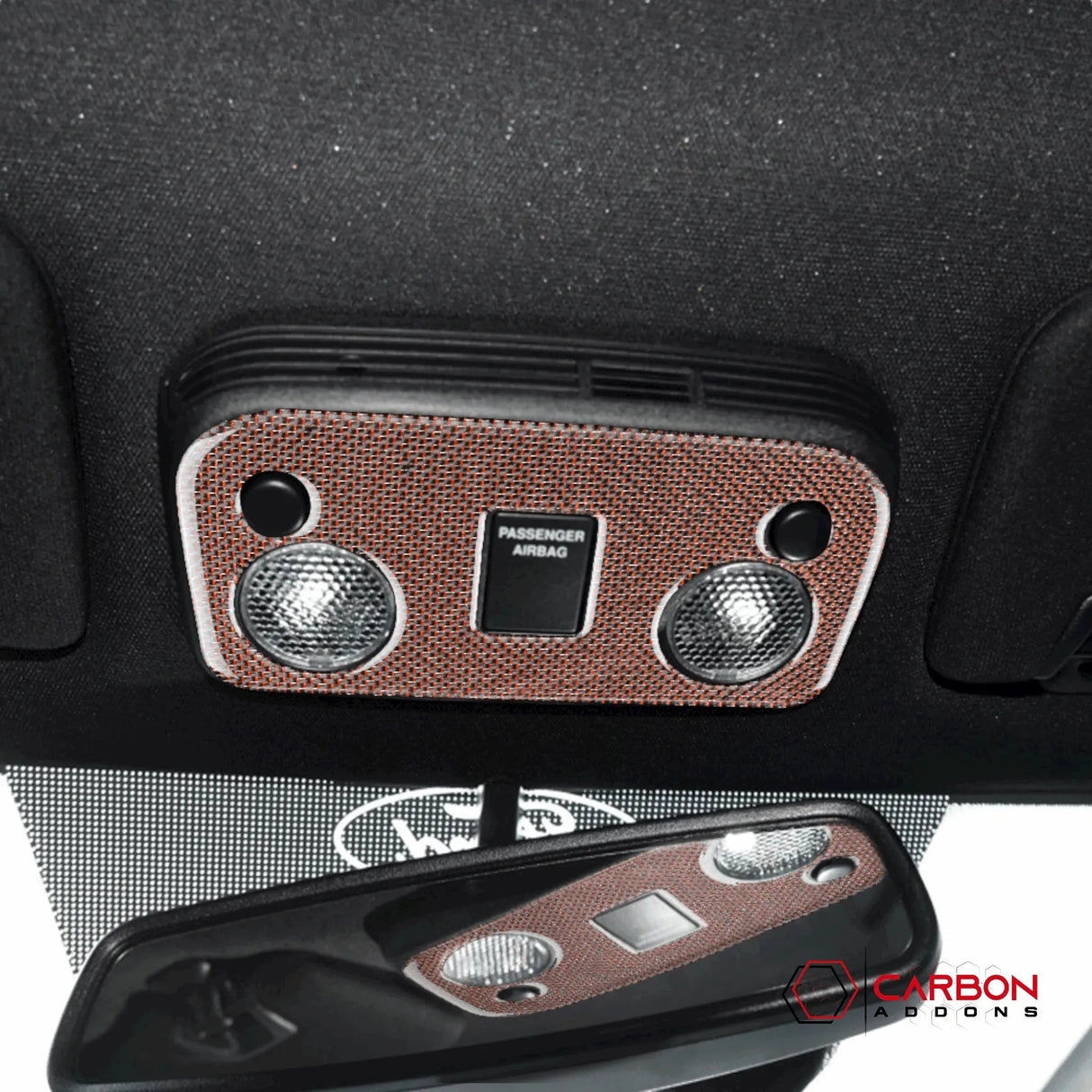 Carbon Fiber Overhead Dome Light Trim Overlay for Mustang 2015-2023