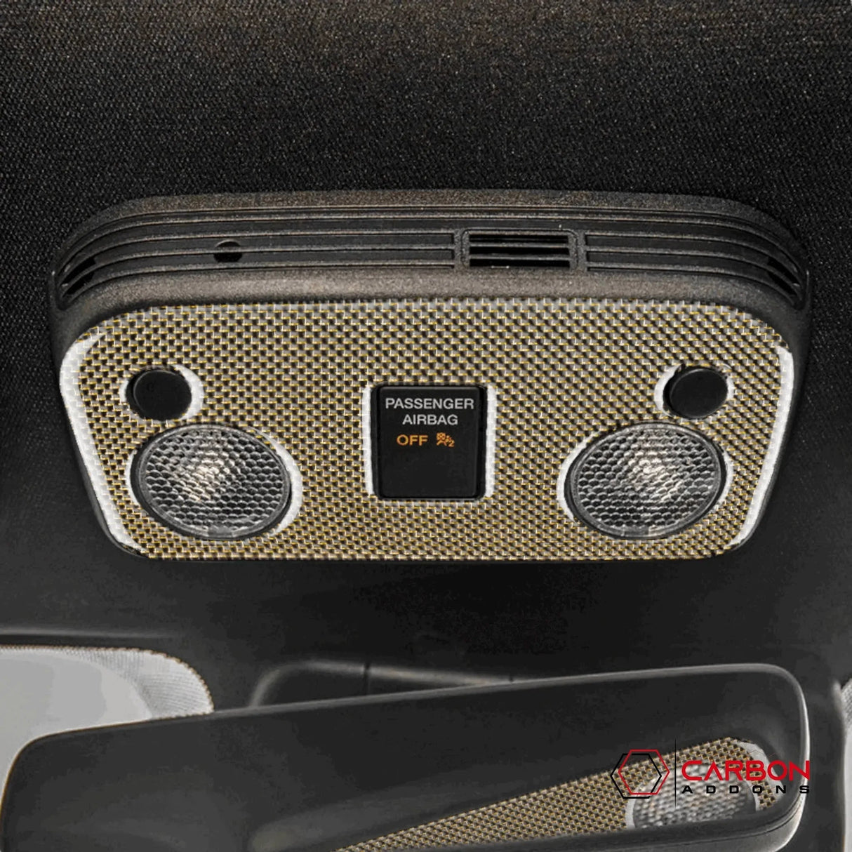 Carbon Fiber Overhead Dome Light Trim Overlay for Mustang 2015-2023