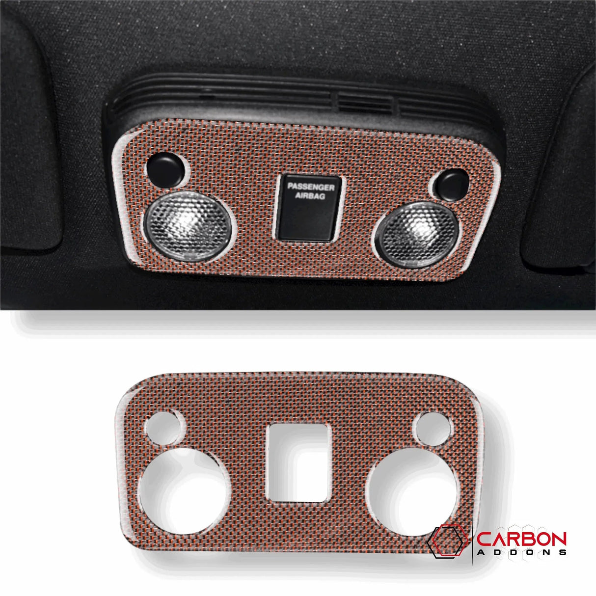 Carbon Fiber Overhead Dome Light Trim Overlay for Mustang 2015-2023