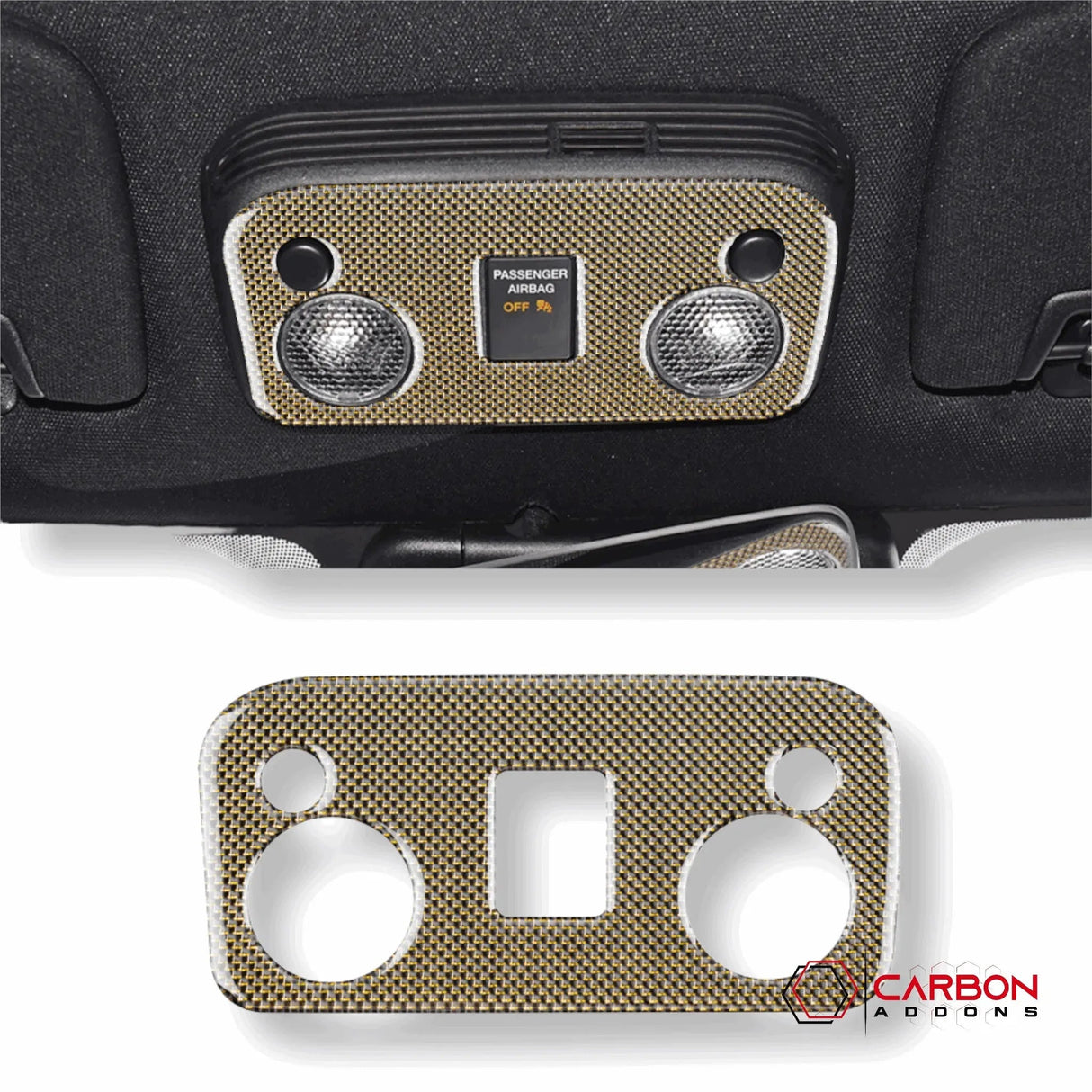 Carbon Fiber Overhead Dome Light Trim Overlay for Mustang 2015-2023
