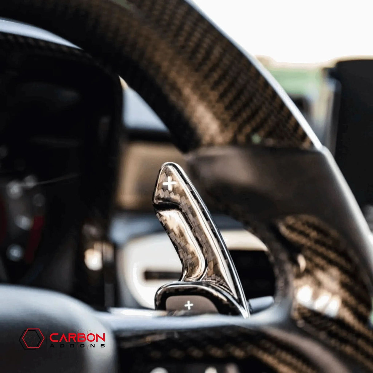 Real Carbon Fiber Paddle Shifter Extensions | 2012-2015 Chevy Camaro (5th Gen)