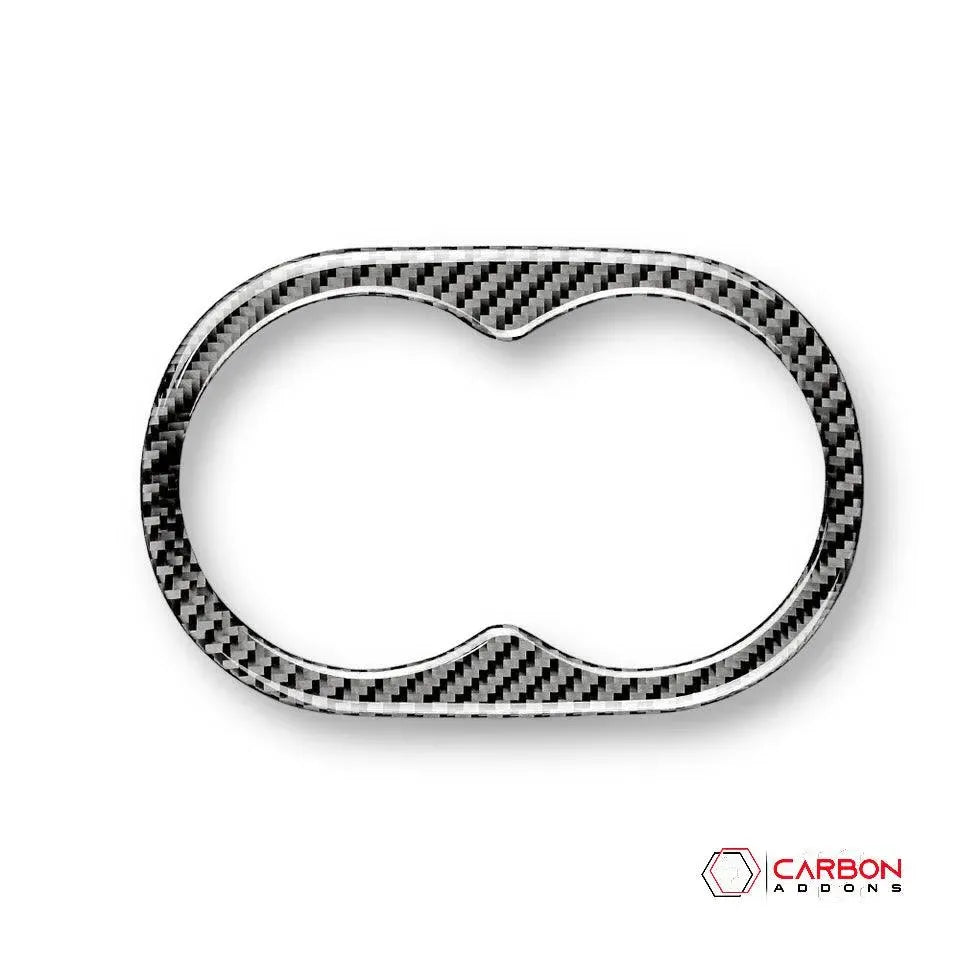 Carbon Fiber Rear Seat Cup Holder Trim Overlay for Dodge Challenger 2015-2023
