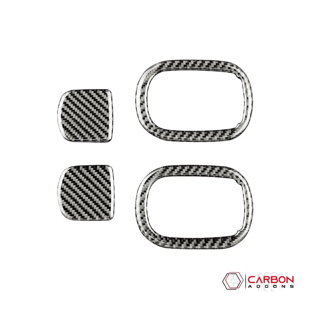 Carbon Fiber Rear Seat Pull Trim and Handle Overlay for Dodge Challenger 2015-2023