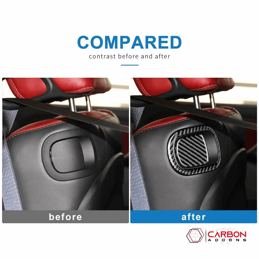 Carbon Fiber Rear Seat Pull Trim and Handle Overlay for Dodge Challenger 2015-2023