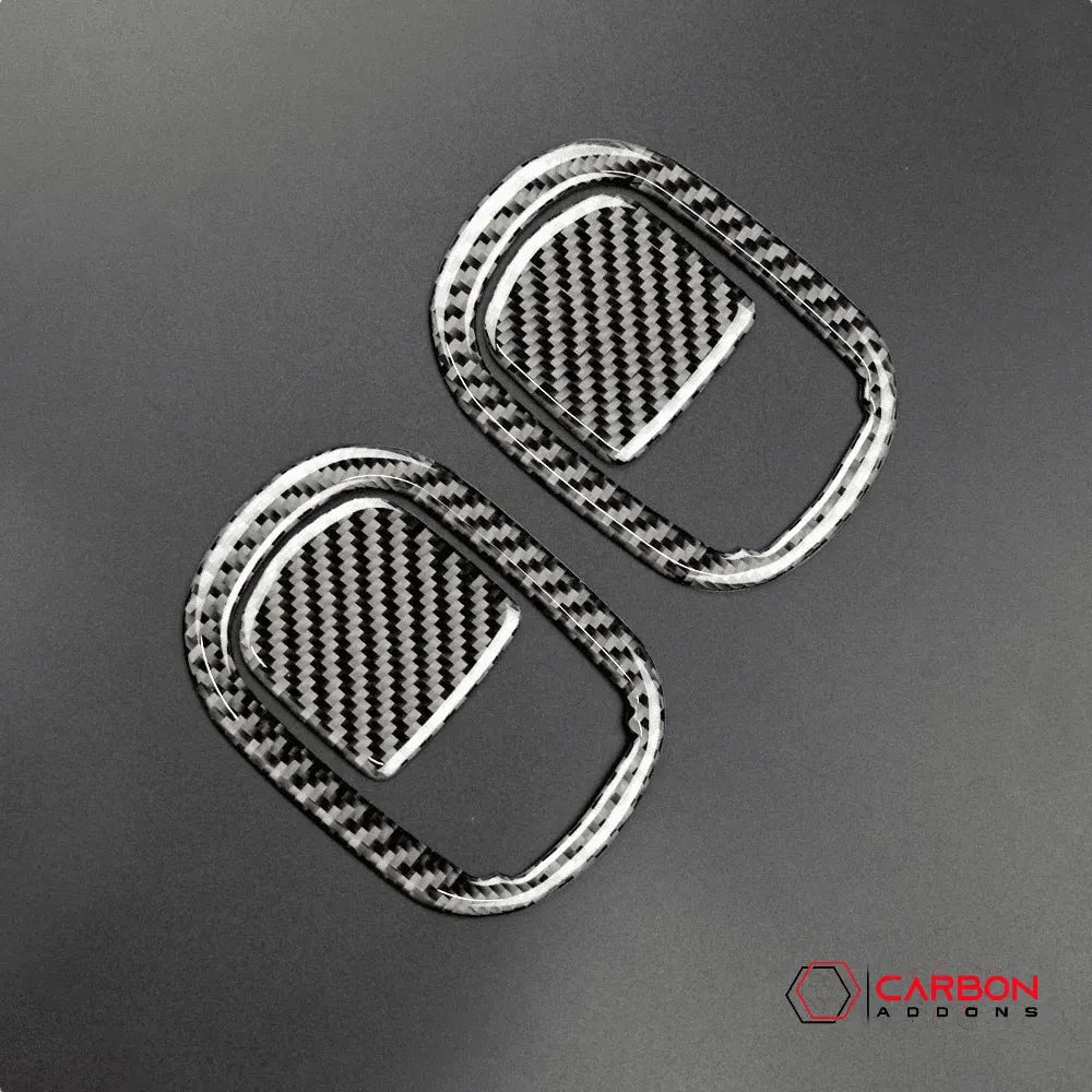 Carbon Fiber Rear Seat Pull Trim and Handle Overlay for Dodge Challenger 2015-2023