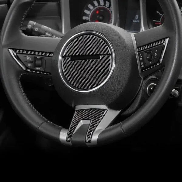 Carbon Fiber Steering Wheel Overlay for Chevrolet Camaro 2010-2011