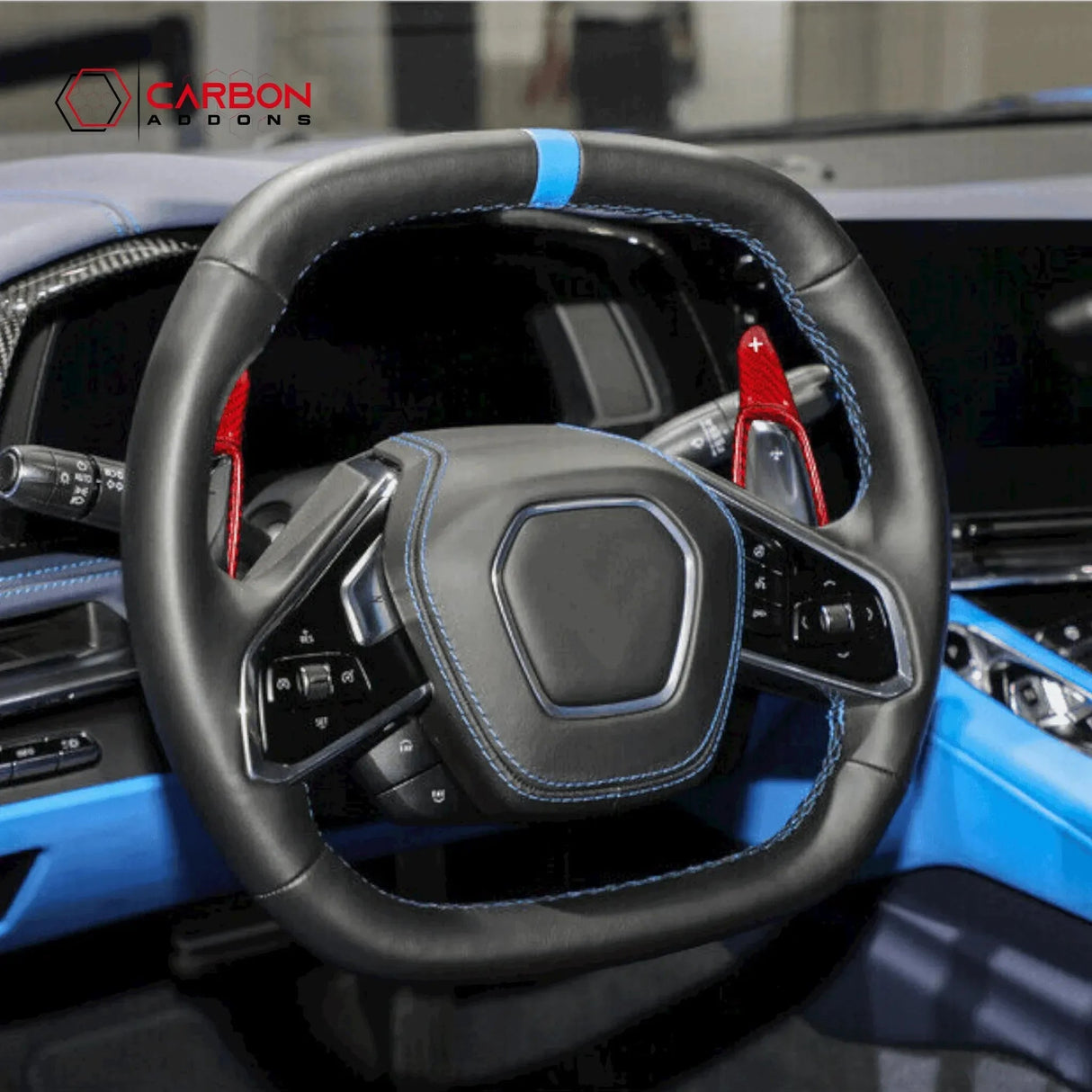 C8 Corvette Real Carbon Fiber Paddle Shifter Extensions | Steering Wheel Upgrade (2020–2026)