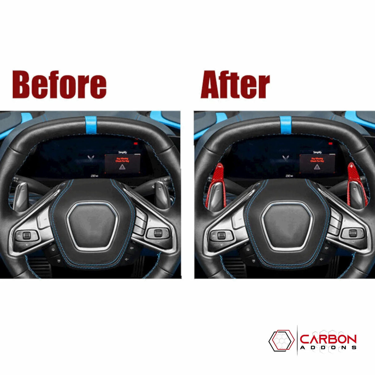 C8 Corvette Carbon Fiber Steering Wheel Paddle Shifter Extension