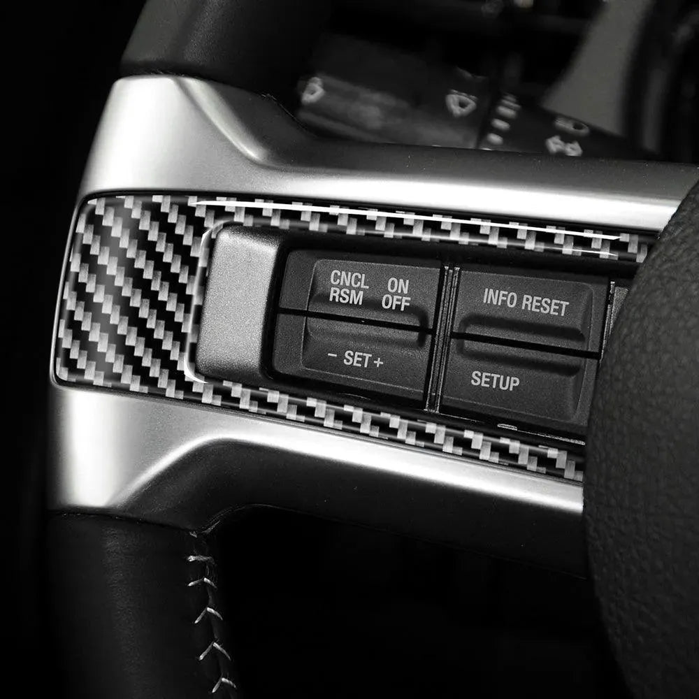 Carbon Fiber Steering Wheel Trim Interior Overlay For Mustang 2010-2014