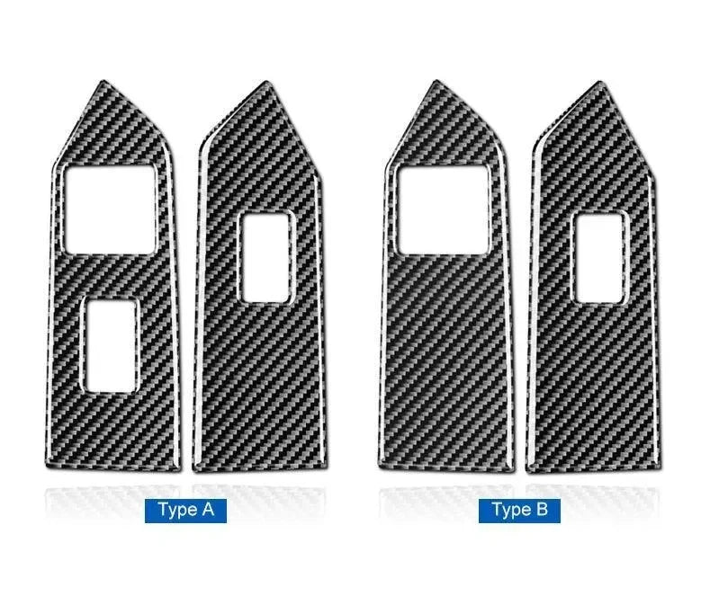 Carbon Fiber Window Switch Control Trim Interior Overlay Kit For Mustang 2010-2014