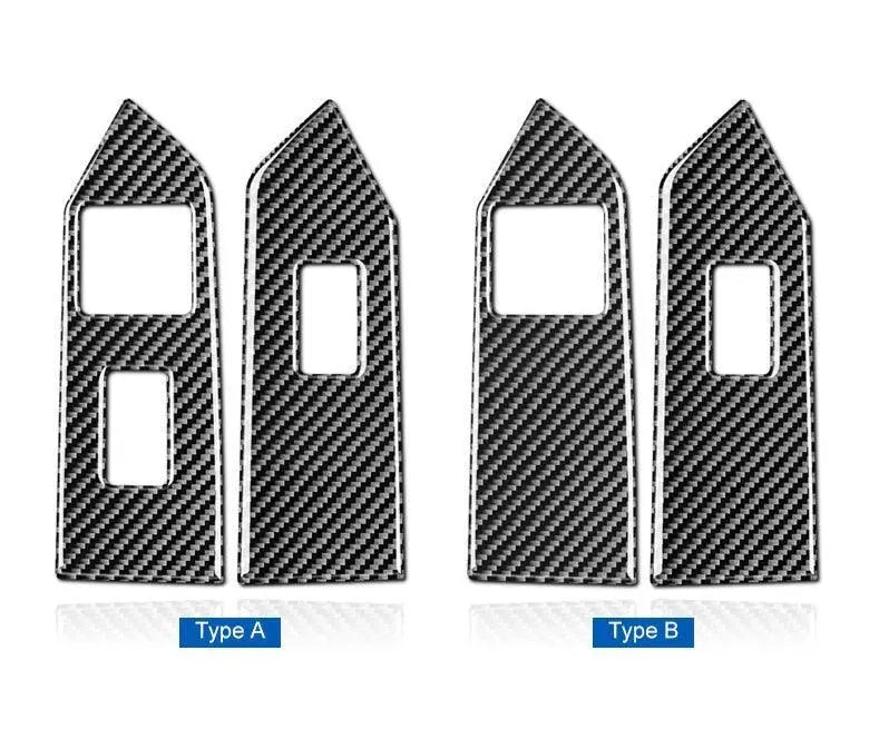 Carbon Fiber Window Switch Control Trim Interior Overlay Kit For Mustang 2010-2014