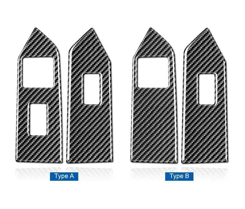 Carbon Fiber Window Switch Control Trim Interior Overlay Kit For Mustang 2010-2014