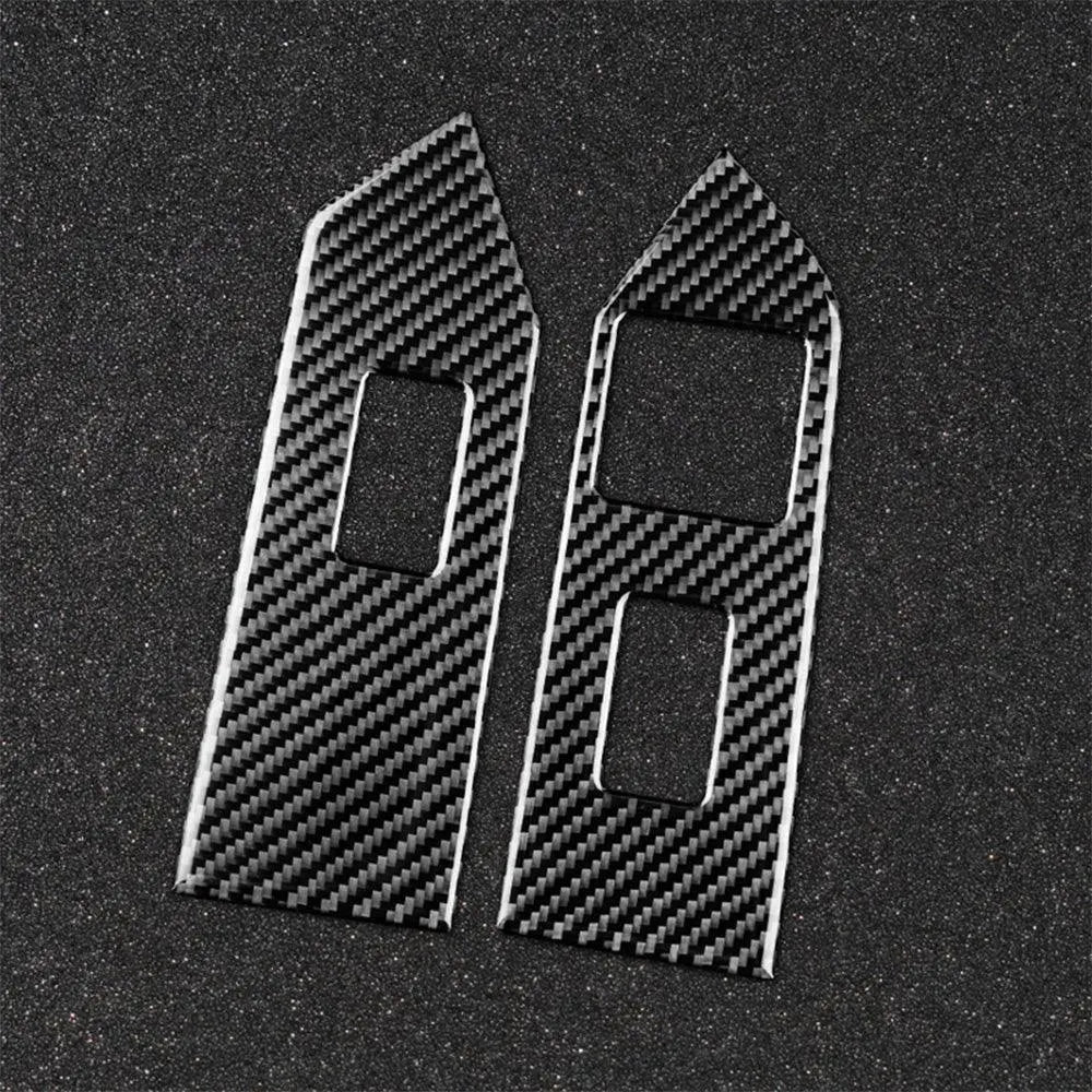 Carbon Fiber Window Switch Control Trim Interior Overlay Kit For Mustang 2010-2014