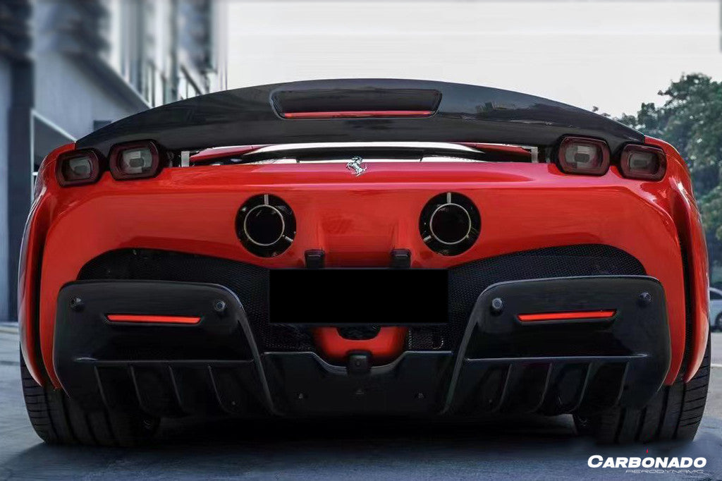 2020-UP Ferrari SF90 Stradale OE Style Autoclave Carbon Fiber Rear Diffuser