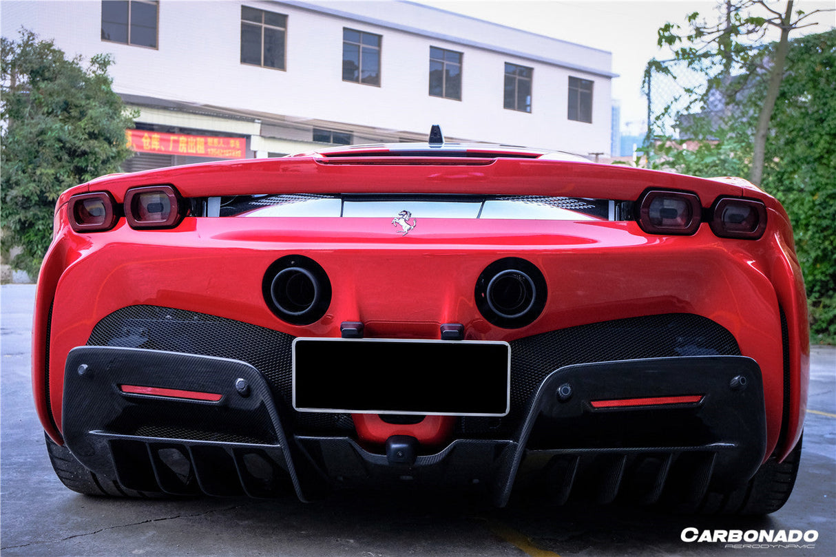 2020-UP Ferrari SF90 Stradale OE Style Autoclave Carbon Fiber Rear Diffuser