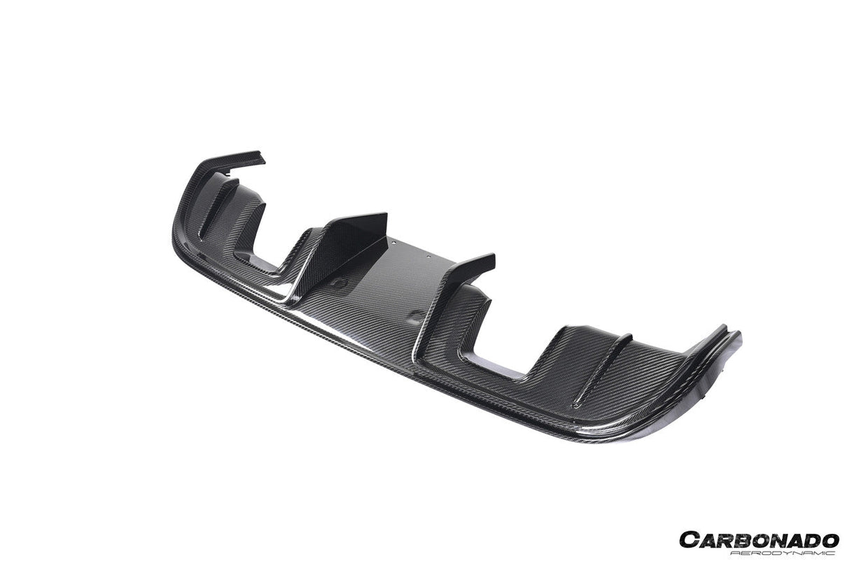 2017-2025 Porsche 718 Cayman Boxster GT4RS Style Autoclave Carbon Fiber Rear Diffuser Lip With Winglets And Exhaust Tips