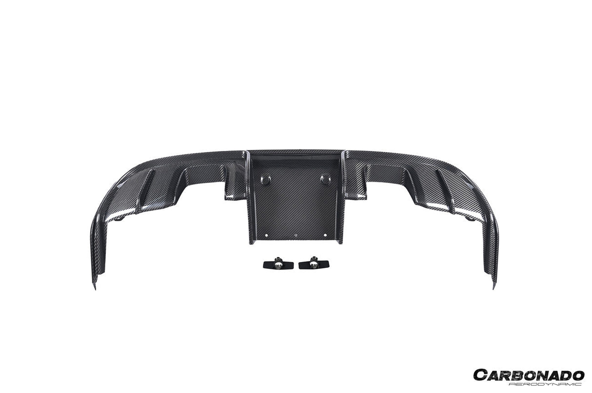 2017-2025 Porsche 718 Cayman Boxster GT4RS Style Autoclave Carbon Fiber Rear Diffuser Lip With Winglets And Exhaust Tips